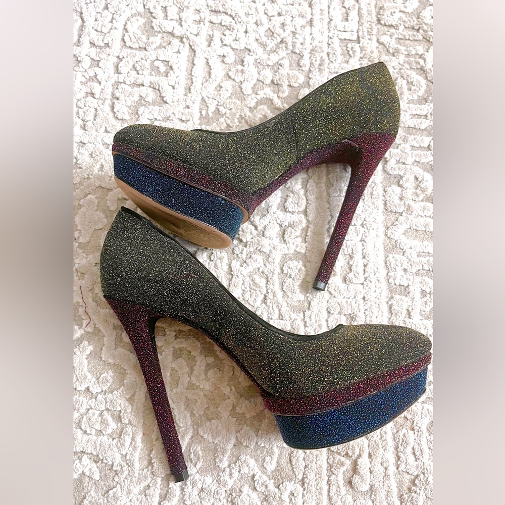 Brian Atwood Sz 8. Fontanne Stiletto. 5.5” heel. 1.5” platform. Box/Dustbag/Taps